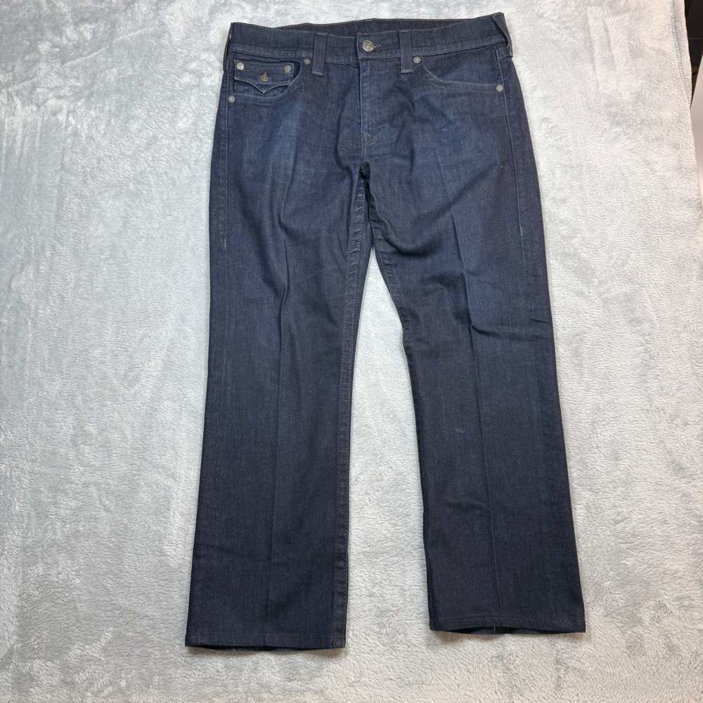 True Religion Ricky Jeans Mens 36 (Fits 38x28) Dark Wash Straight Corduroy Y2K
